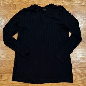 LOFT Lou & Grey Black Top with Ribs, Size M